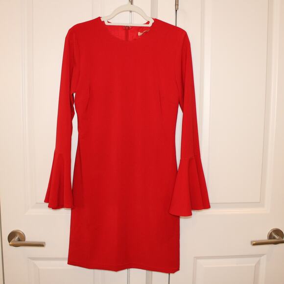 HUTCH for Anthropologie Milla Red Bell Sleeve Mini Dress | Small - Picture 1 of 7